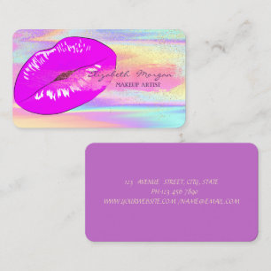 Professional Holograpic,Brush Stroke,Confetti,Lips Business Card