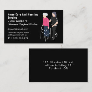 Professional Home Care and Nursing Services black  Business Card
