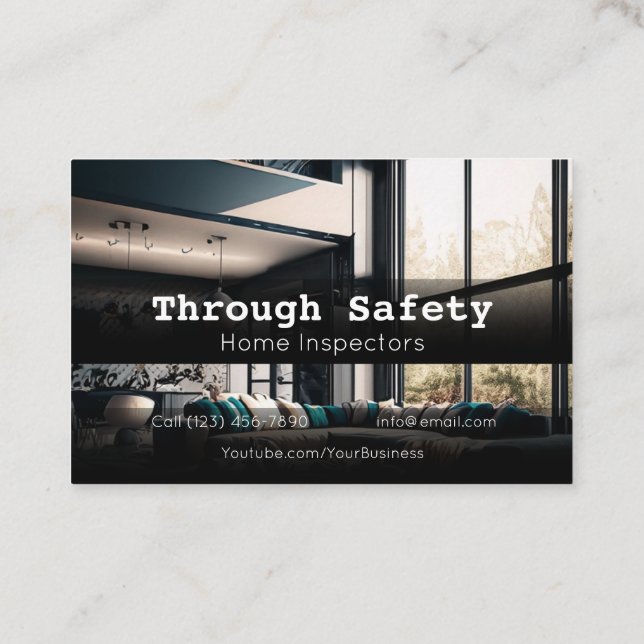 Professional Home Inspection Inspector Services Business Card (Back)