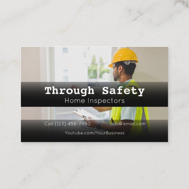 Professional Home Inspection Inspector Services Business Card (Back)