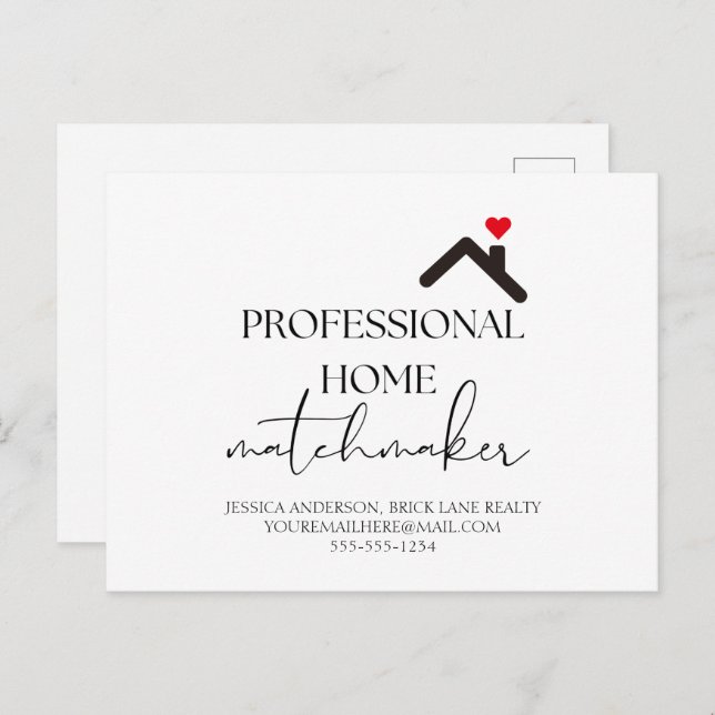 Professional Home Matchmaker Real Estate  Postcard (Front/Back)