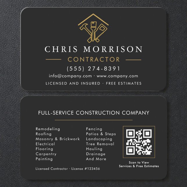 Professional Home Repair Services QR Code Business Card (Creator Uploaded)