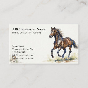 Professional horse trainer business card