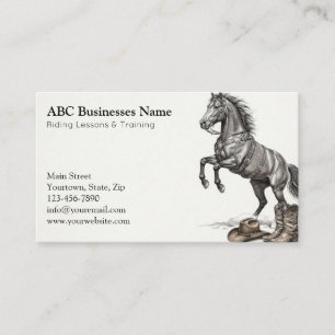 Professional horse trainer business card