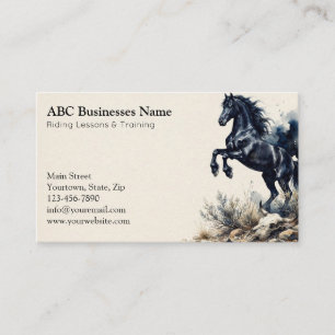 Professional horse trainer business card