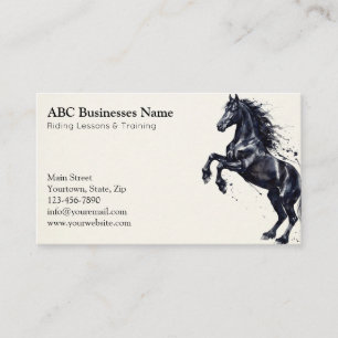 Professional horse trainer business card