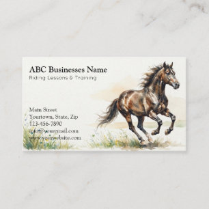 Professional horse trainer business card
