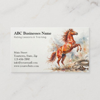 Professional horse trainer business card