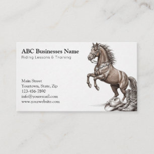 Professional horse trainer business card
