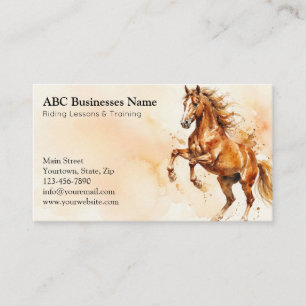 Professional horse trainer business card