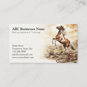 Professional horse trainer business card