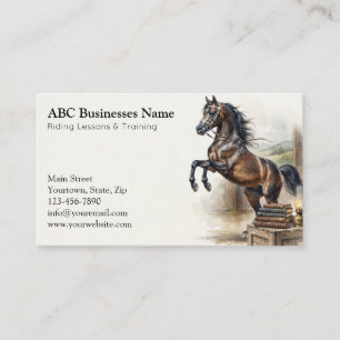 Professional horse trainer business card