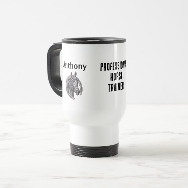 Professional Horse Trainer Equine Etching Travel Mug (Front Left)