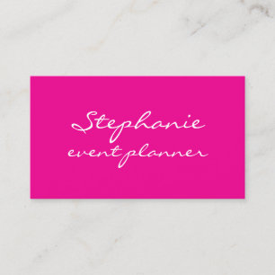 Professional Hot Pink White Colorful Girly Modern Business Card