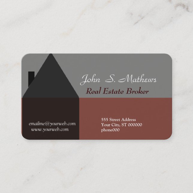 Professional House Architecture Real Estate Agent Business Card (Front)