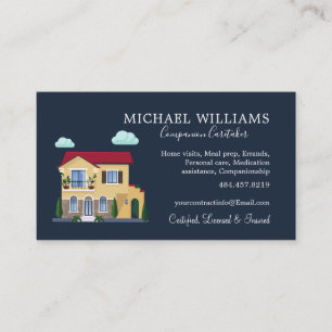 Professional House Caregiver Services Business Card