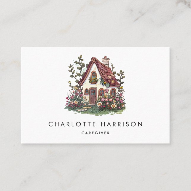Professional House Caregiver Services Business Card (Front)
