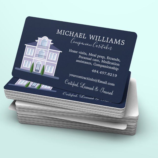 Professional House Caregiver Services Business Card (Creator Uploaded)