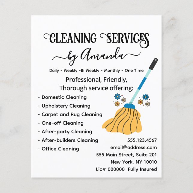 Professional House Cleaning daisy Retro Flyer (Front)