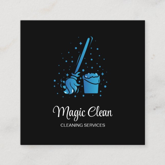 Professional House Cleaning Maid Housekeeping Busi Square Business Card (Front)