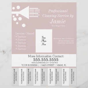 Professional House Cleaning Pink Tear Off Strips Flyer