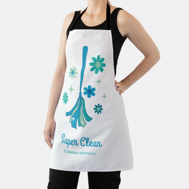 Professional House Cleaning Retro Broom Sparkle Apron (Insitu)