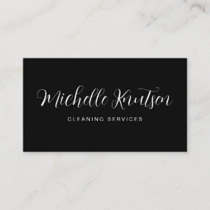 Professional House Cleaning Service black white Business Card