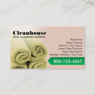 Professional House Cleaning Service Blush Pink Business Card
