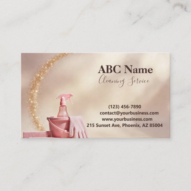 Professional House Cleaning Service Business Card (Front)