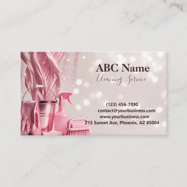 Professional House Cleaning Service Business Card (Front)