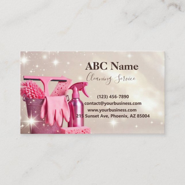 Professional House Cleaning Service Business Card (Front)