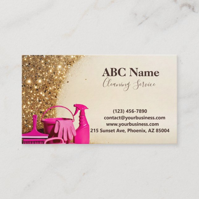 Professional House Cleaning Service Business Card (Front)