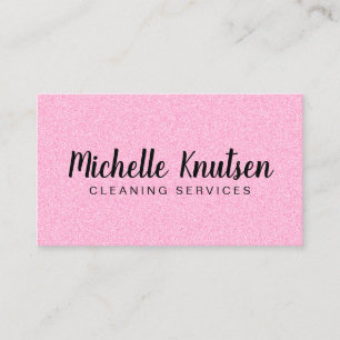 Professional House Cleaning Service Hot Pink Business Card