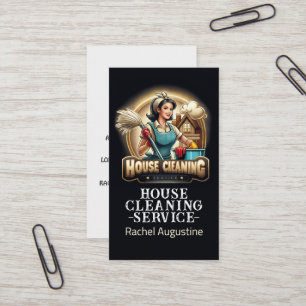 Professional House Cleaning Service Housekeeping Business Card