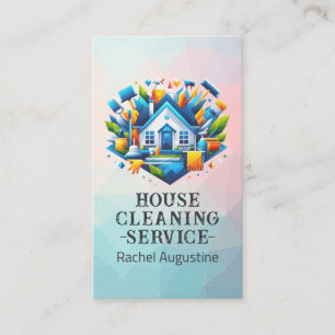 Professional House Cleaning Service Housekeeping Business Card