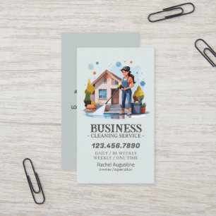 Professional House Cleaning Service Housekeeping Business Card