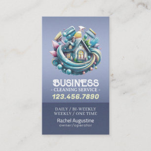 Professional House Cleaning Service Housekeeping Business Card