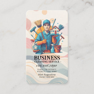 Professional House Cleaning Service Housekeeping Business Card