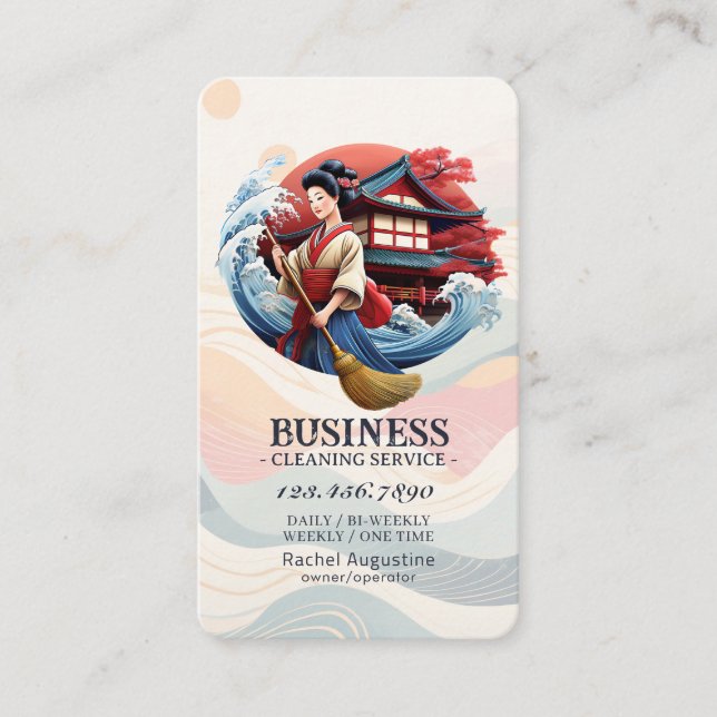 Professional House Cleaning Service Housekeeping Business Card (Front)