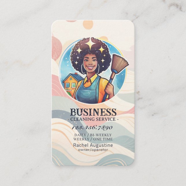 Professional House Cleaning Service Housekeeping Business Card (Front)