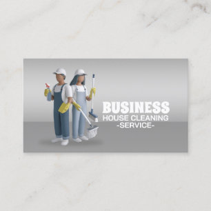 Professional House Cleaning Service Housekeeping Business Card