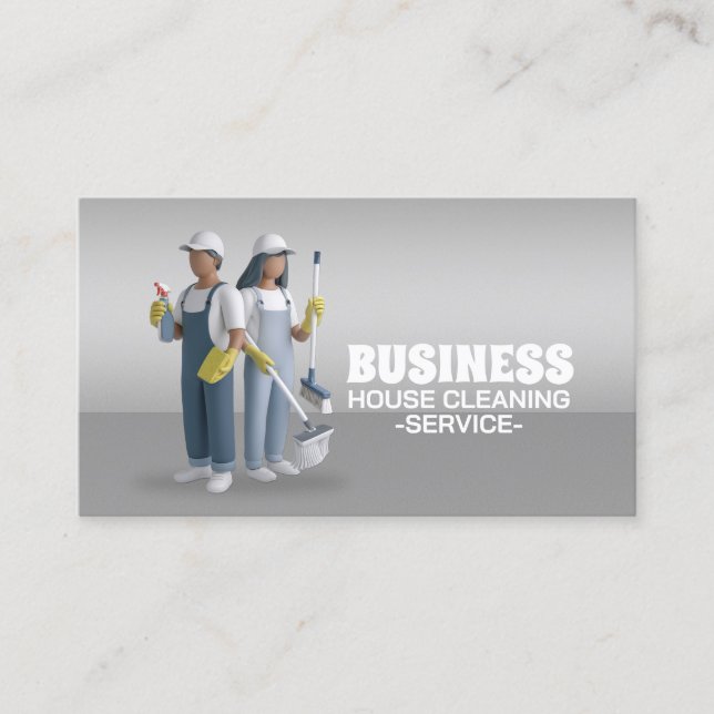 Professional House Cleaning Service Housekeeping Business Card (Front)