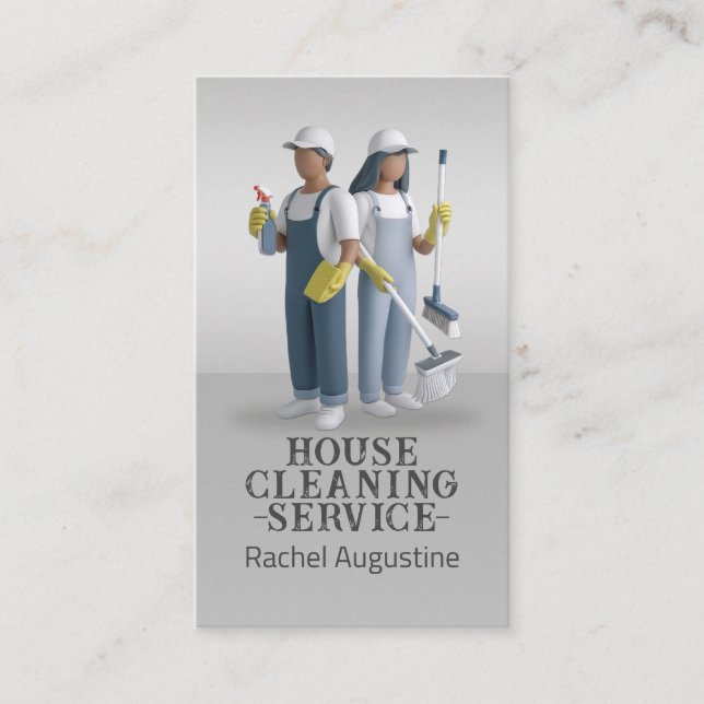 Professional House Cleaning Service Housekeeping Business Card (Front)