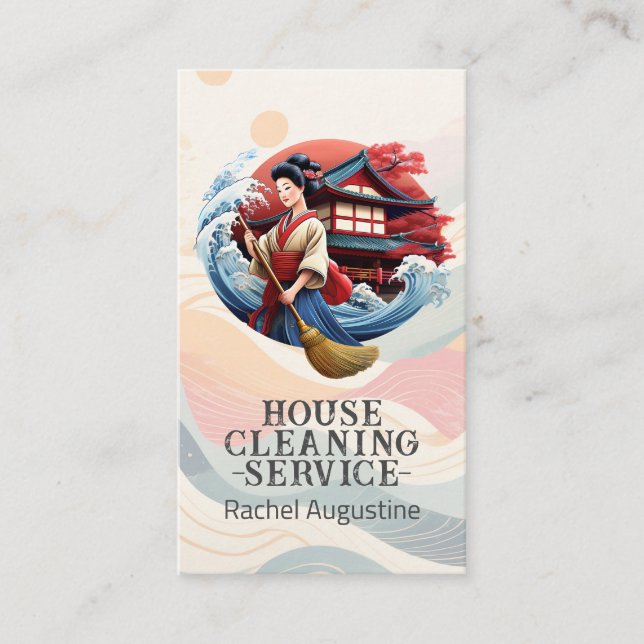 Professional House Cleaning Service Housekeeping Business Card (Front)