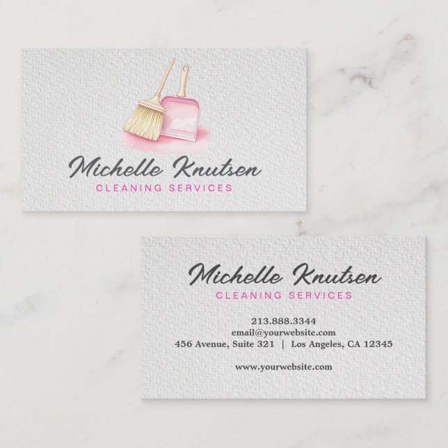 Professional House Cleaning Service Housekeeping   Business Card (Front/Back)
