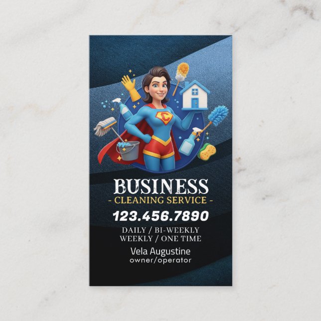 Professional House Cleaning Service Housekeeping Business Card (Front)