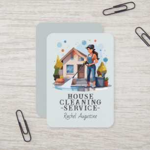 Professional House Cleaning Service Housekeeping Business Card