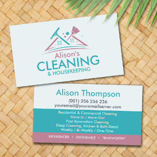 Professional House Cleaning Services Business Card