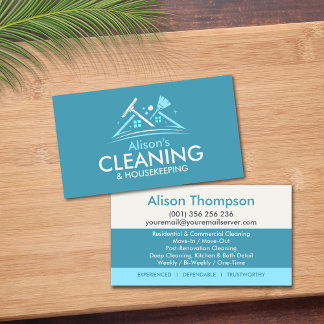 Professional House Cleaning Services Business Card