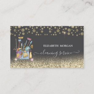 Professional House Cleaning Services Confetti Business Card